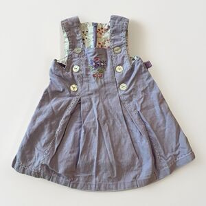 Vintage Carters Watch The Wear Baby Girls Purple Dress Linen Y2K Flowers 12mos
